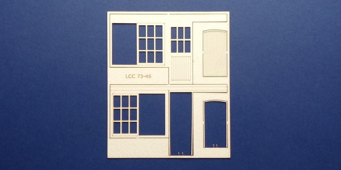 LCC 73-46 O gauge set of windows for 73-13 type 1 Set of windows for signal box wall.
